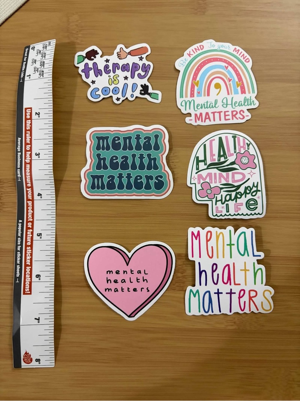 Mental Health Sticker Pack - Colorful Support Stickers
